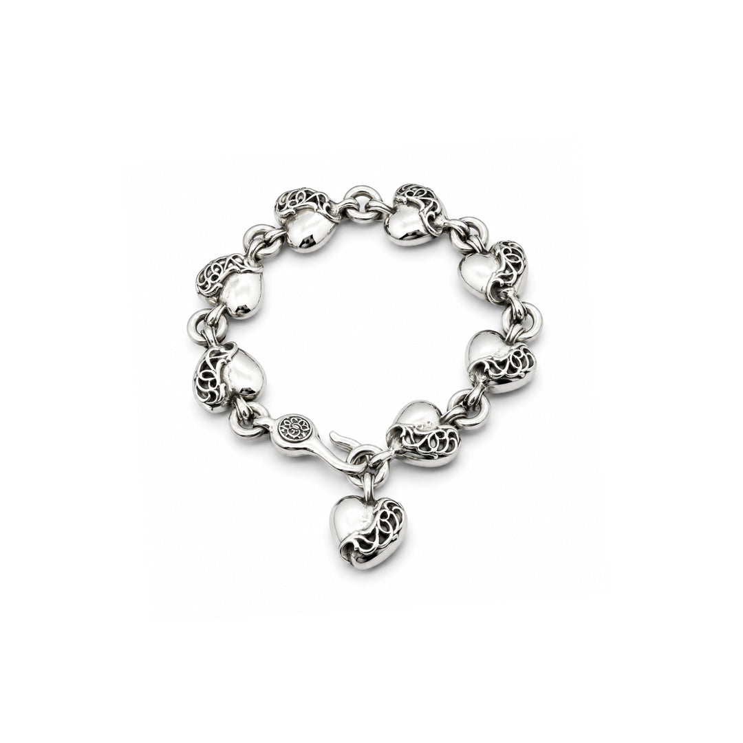Chrome Hearts Silver Vine Heart Bracelet