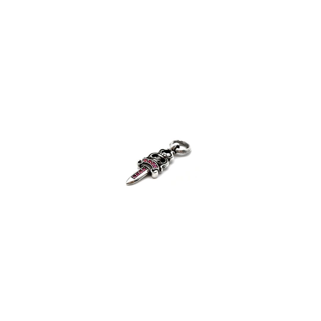 Chrome Hearts Silver Pink Saph Dagger Pendant