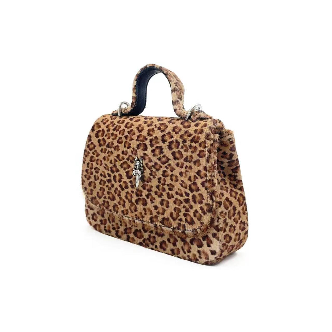 Chrome Hearts Leopard Pony Hair Flap Top Handbag