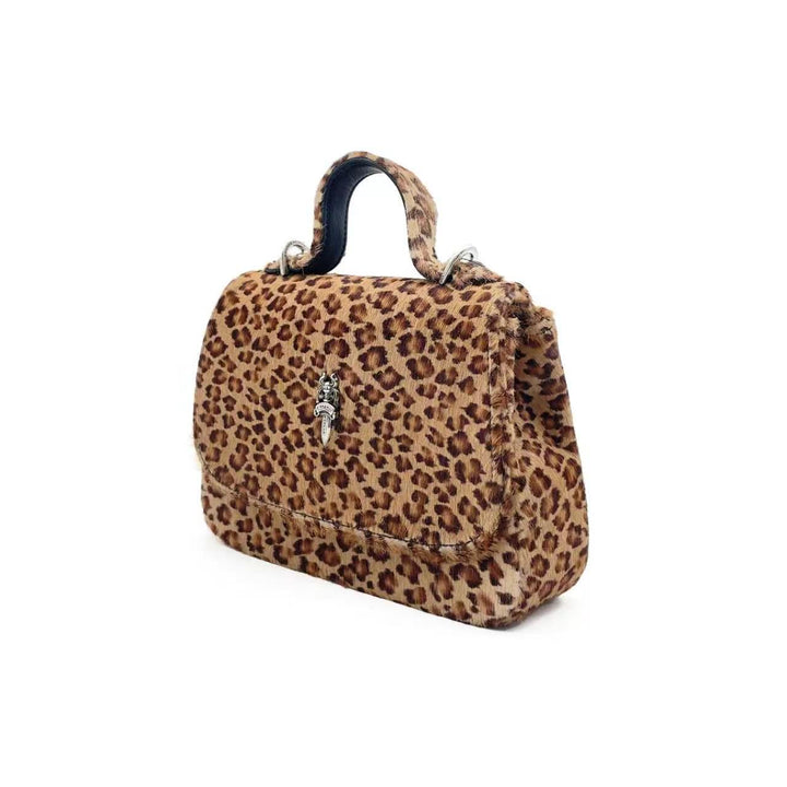 Chrome Hearts Leopard Pony Hair Flap Top Handbag