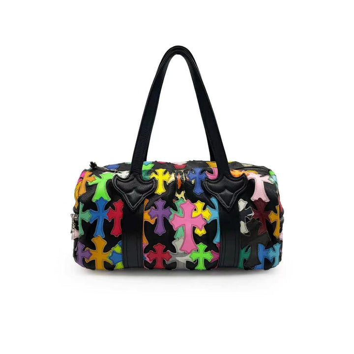 Chrome Hearts Multicolor Cross Patch Leather Duffle Bag