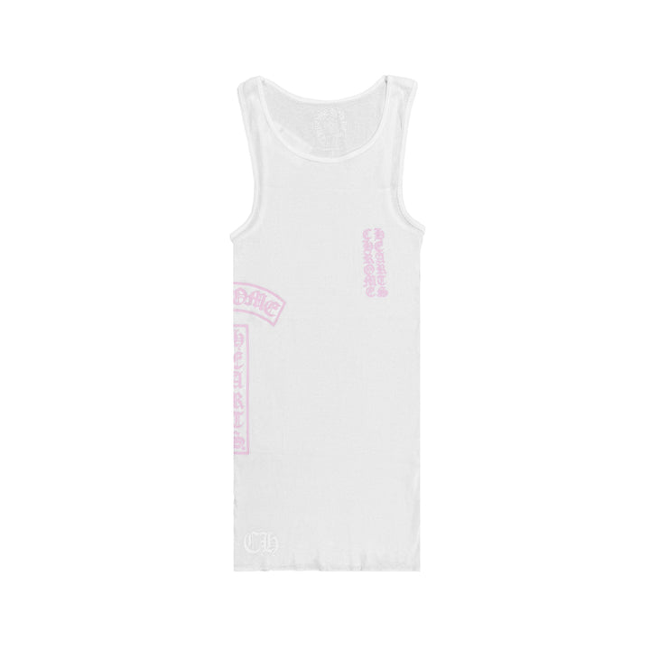 Chrome Hearts White T-Bar Script Logo Tank Top