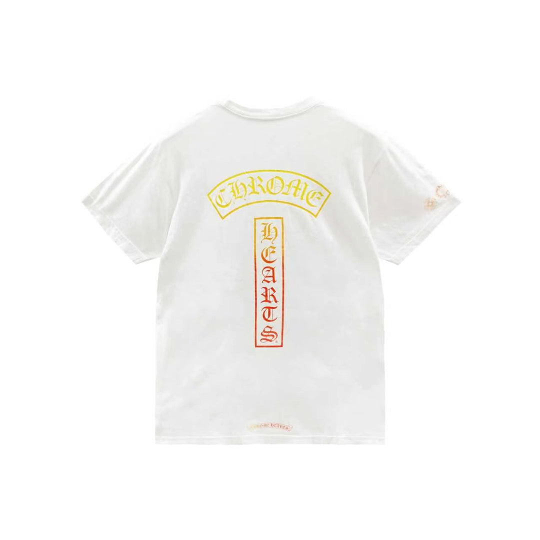 Chrome Hearts Gradient T Bar Script White Short Sleeve Tee