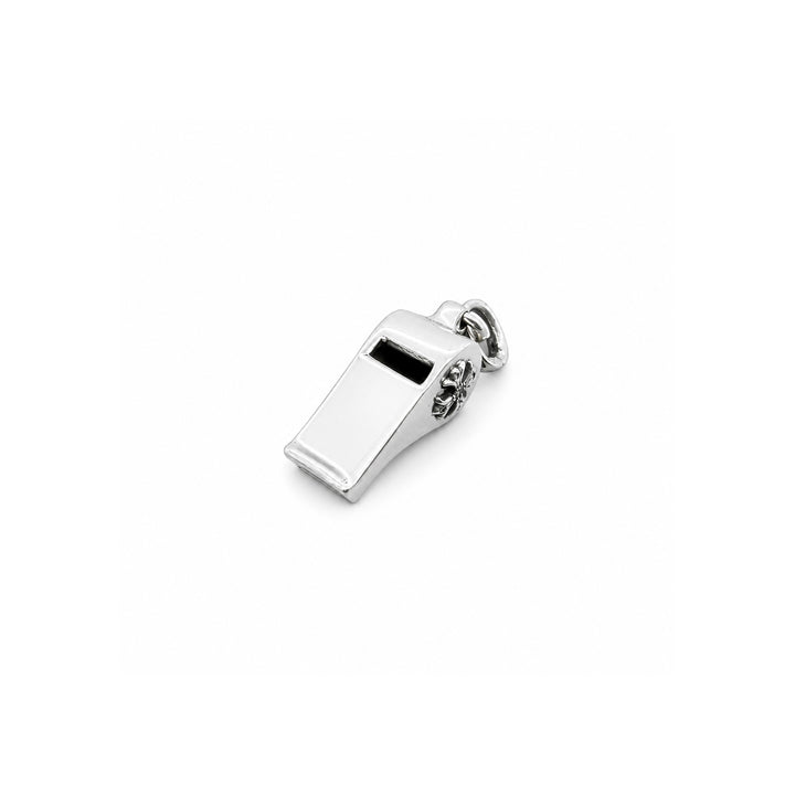 Chrome Hearts Silver Pave Diamond Mini Whistle Pendant
