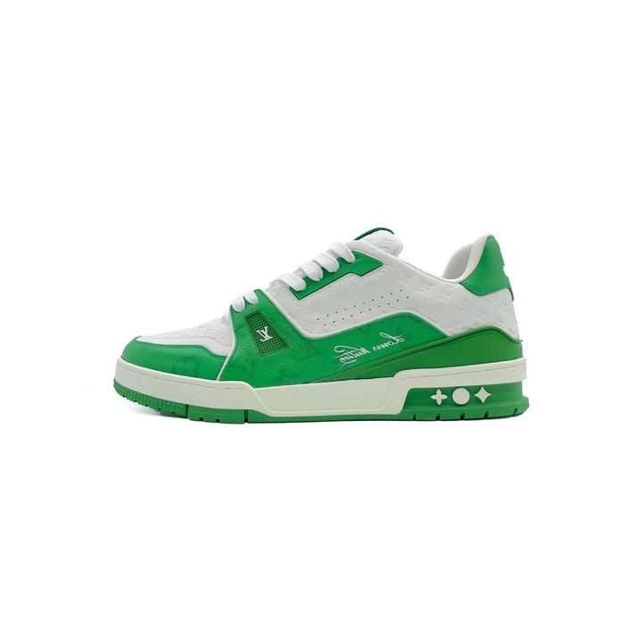 Louis Vuitton Trainer #54 Signature White & Green Sneakers