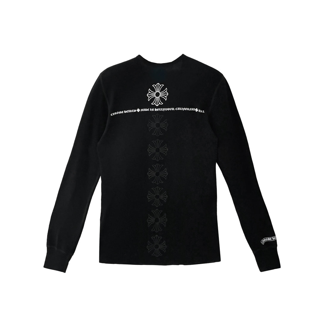Chrome Hearts Vertical Cross Waffle Thermal Long Sleeve Tee