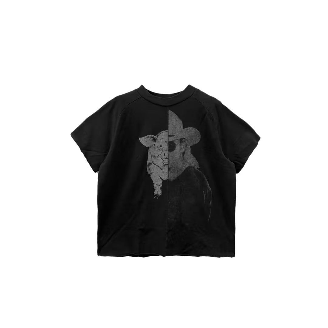 Enfants Riches Déprimés E.R.D Human & Pig Print Short Sleeves Tee - SHENGLI ROAD MARKET