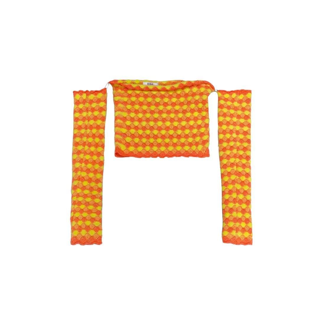 ERL Floral Jacquard Tube Top Wit - SHENGLI ROAD MARKET