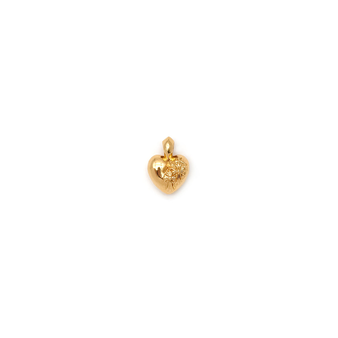 Chrome Hearts 22K Gold R.l.P Heart Cemetery Necklace Pendant