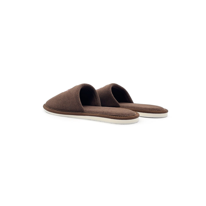 Chrome Hearts Tokyo Exclusive Horseshoe Embroidered Brown Slippers
