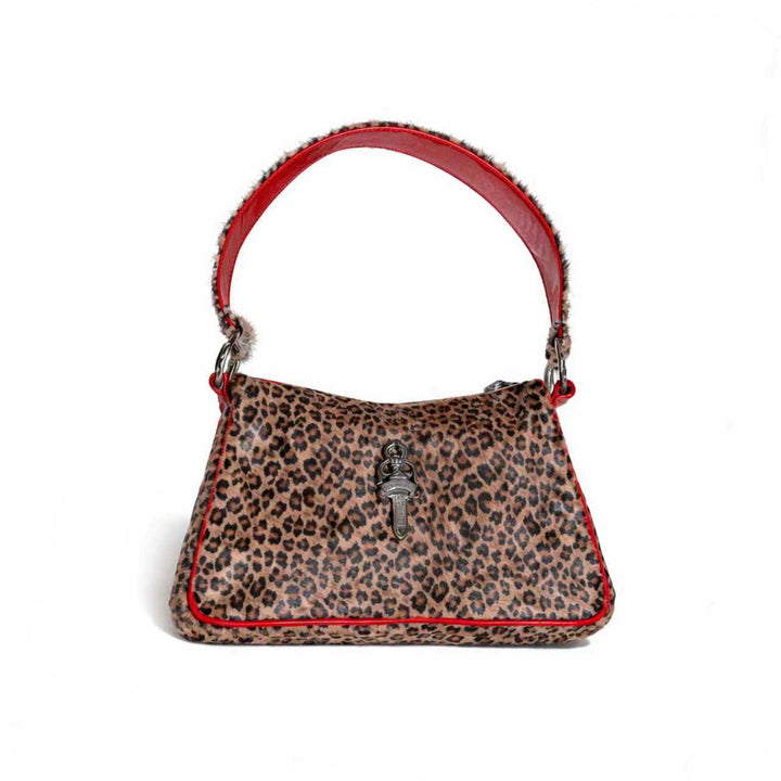 Chrome Hearts Dagger Leopard Red Patent Leather Chicken Nugget Bag