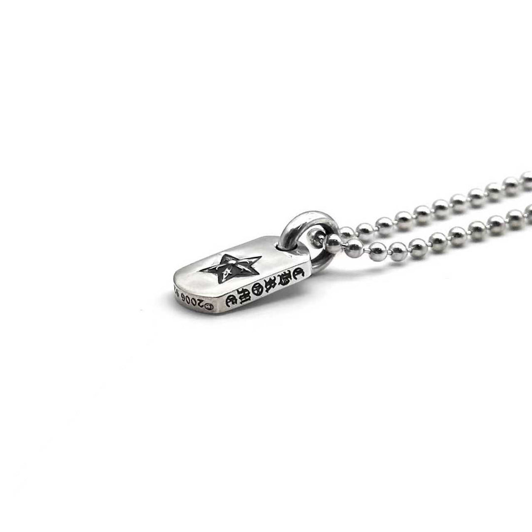 Chrome Hearts Silver Tiny Star Dogtag Necklace