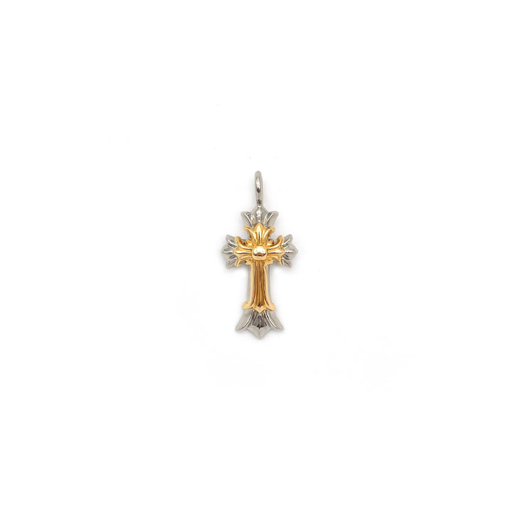 Chrome Hearts 18K&22K Gold Double Cross Charm Pendant