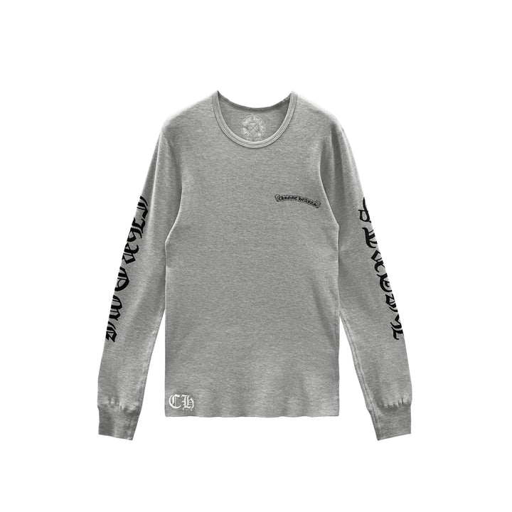 Chrome Hearts Scroll Label Waffle Thermal Long Sleeve Tee