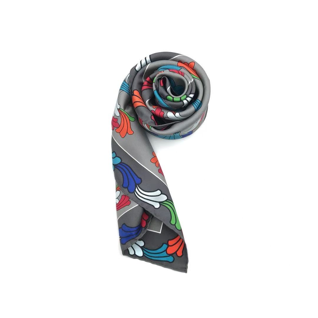 Chrome Hearts Multi Color Cross Logo Silk Scarf