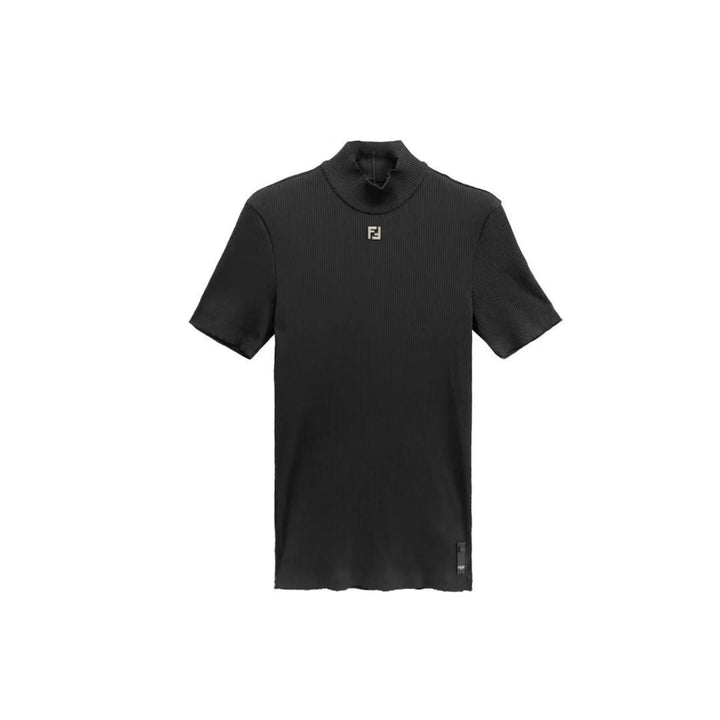 Fendi Black Piqué Polo Shirt - SHENGLI ROAD MARKET