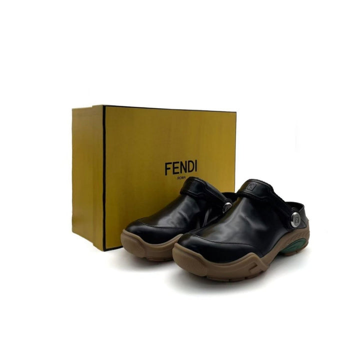 Fendi Lab Leather Clog - SHENGLI ROAD MARKET