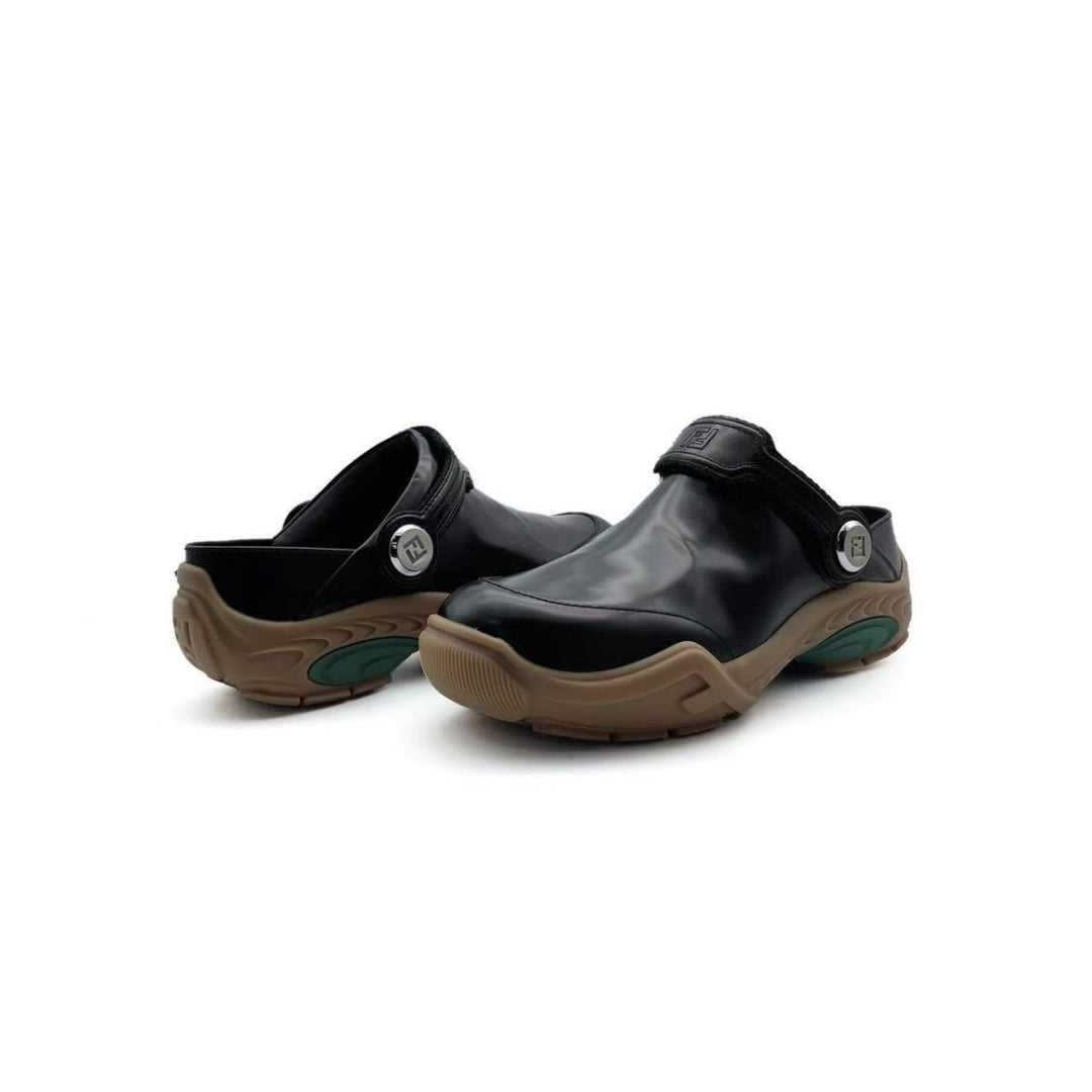 Fendi Lab Leather Clog - SHENGLI ROAD MARKET