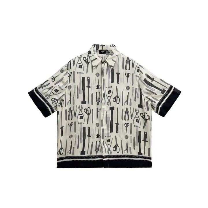 Fendi Silk Short Sleeve Shirt - SHENGLI ROAD MARKET