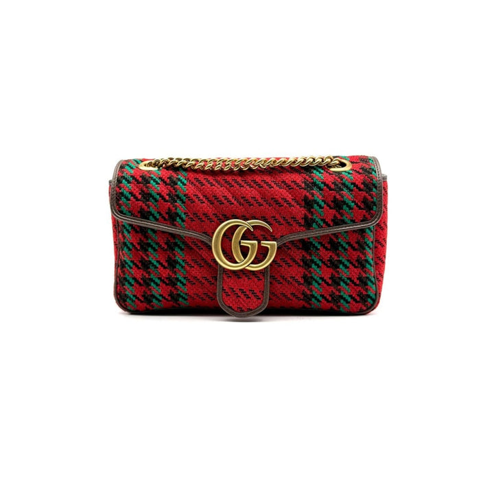 Gucci GG Marmont Small Houndstooth Shoulder Bag - SHENGLI ROAD MARKET