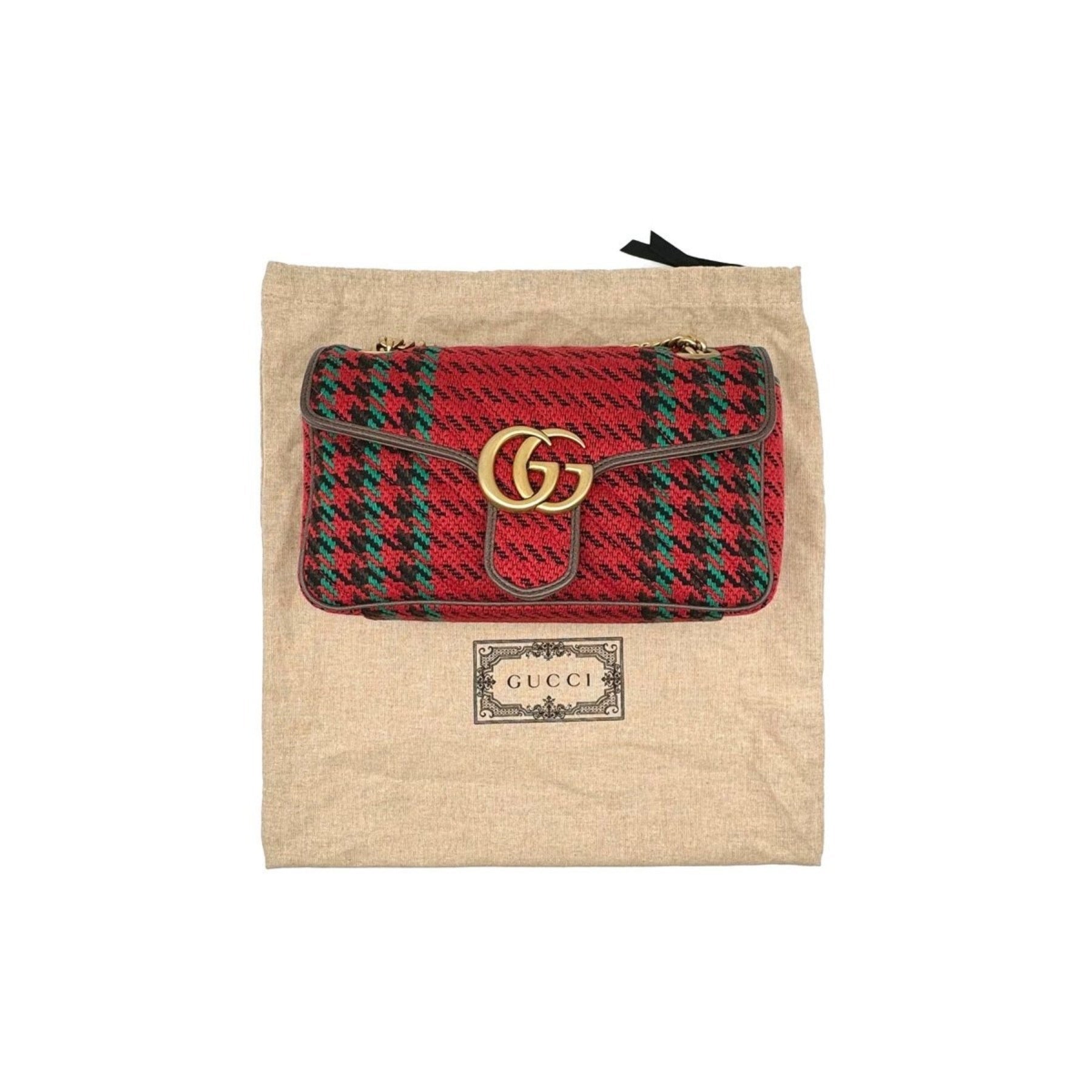 Gucci GG Marmont Small Houndstooth Shoulder Bag - SRM – SHENGLI