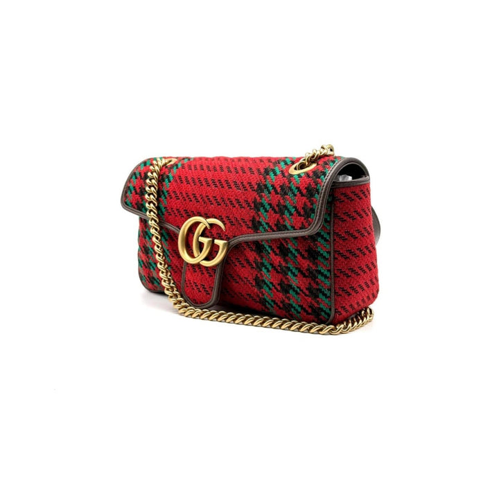 Gucci GG Marmont Small Houndstooth Shoulder Bag - SHENGLI ROAD MARKET