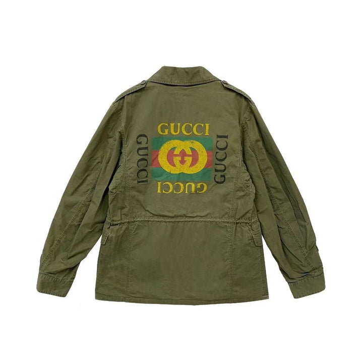Gucci Vintage Logo Print Military Parka - SHENGLI ROAD MARKET