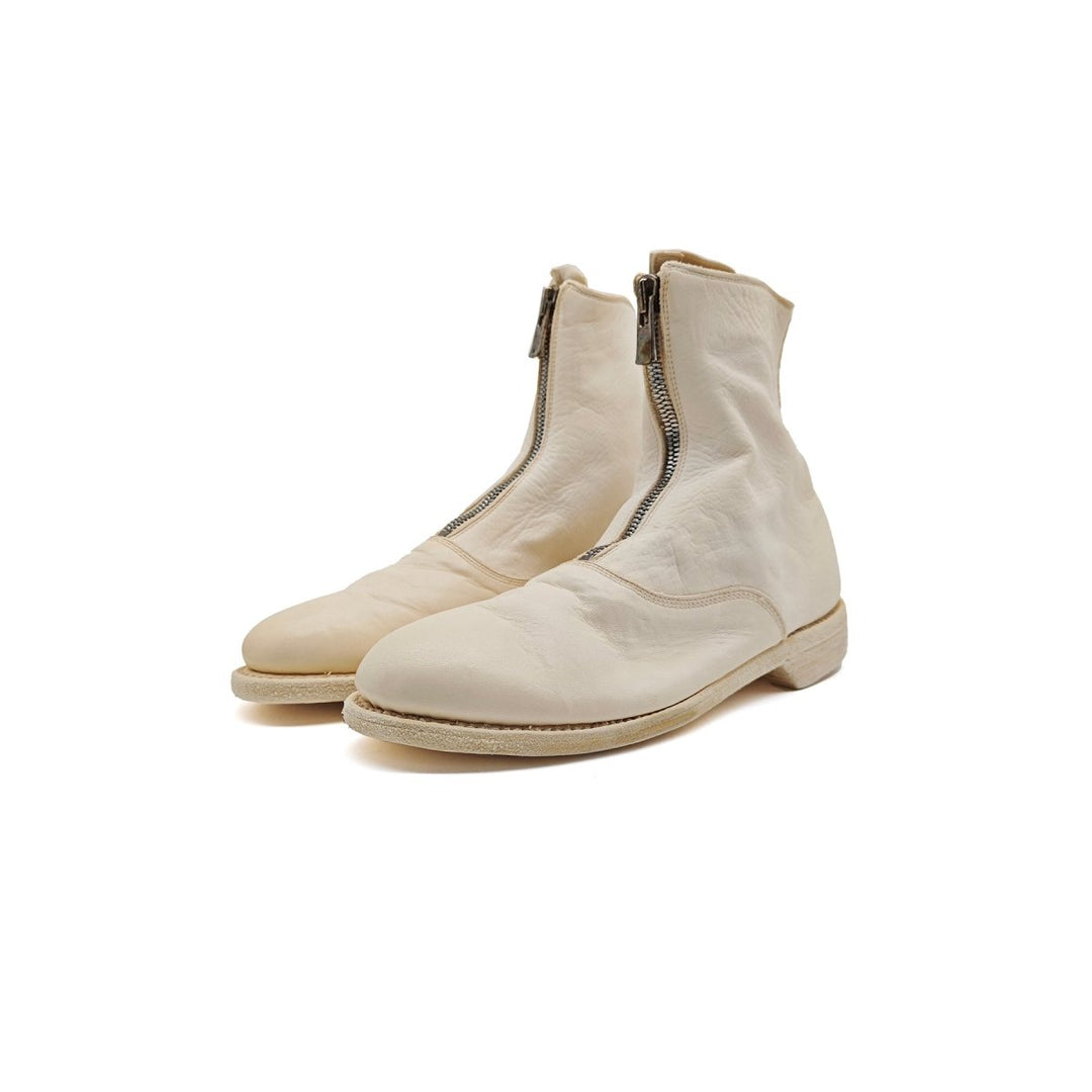 GUIDI 210 White Horse Full Grain Front Zip Leather Boots - SHENGLI ROAD MARKET