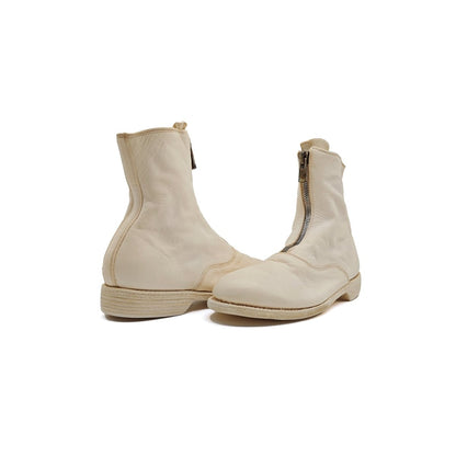 GUIDI 210 White Horse Full Grain Front Zip Leather Boots - SHENGLI ROAD MARKET