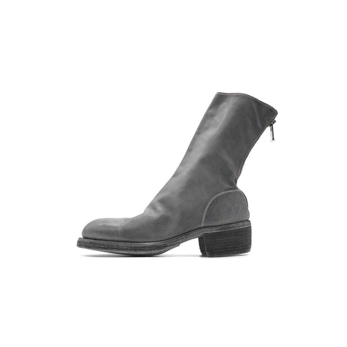 GUIDI 788Z Black Horse Grain Back Zip Leather Women's Boots - SHENGLI ROAD MARKET