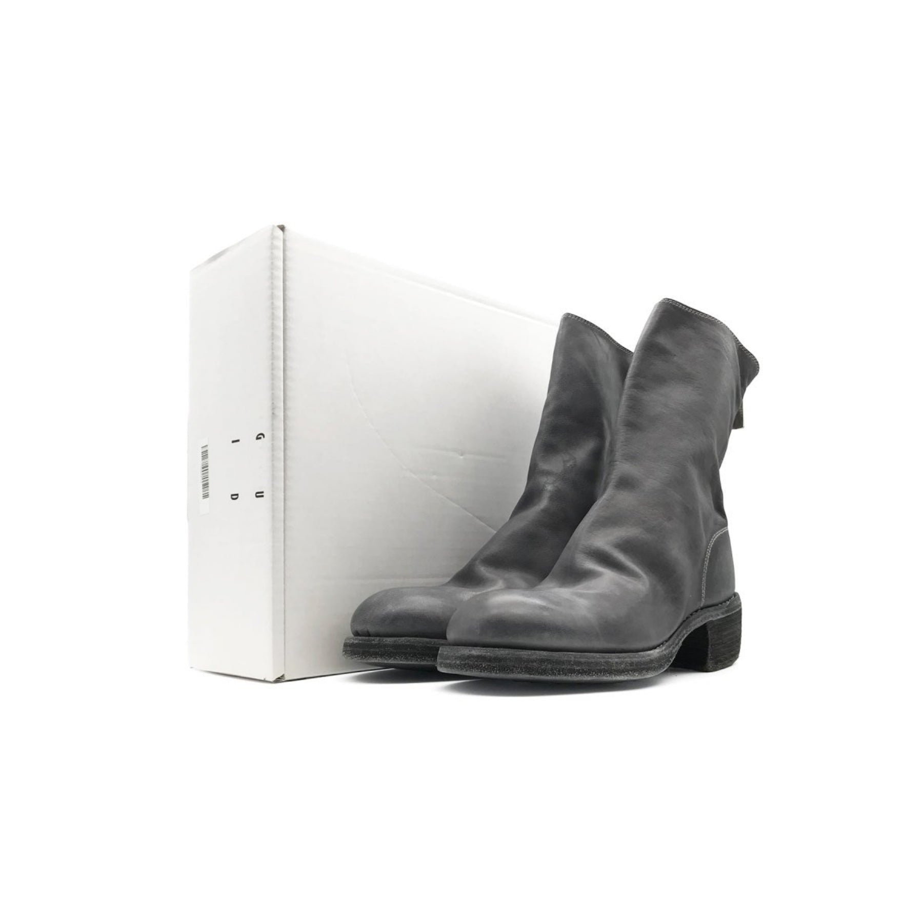 GUIDI 788Z Black Horse Grain Back Zip Leather Women's Boots