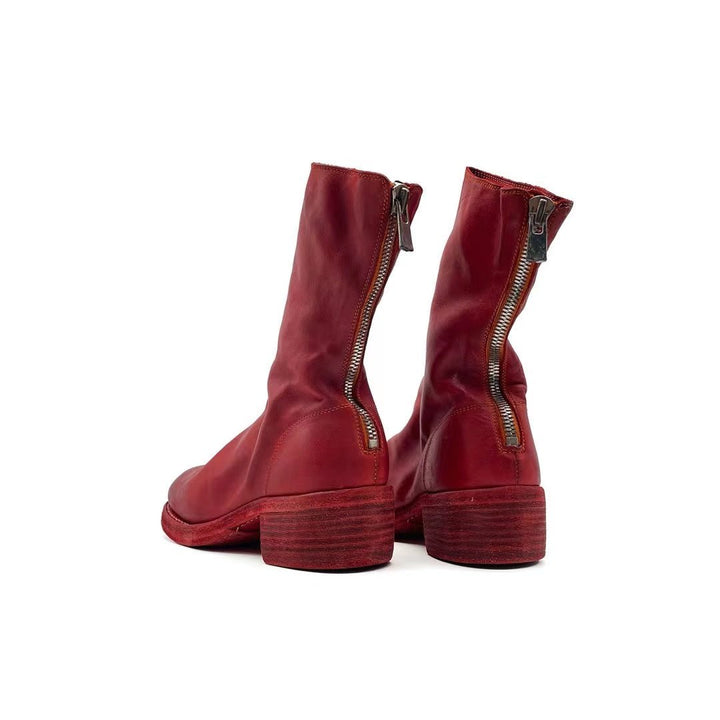 GUIDI 788Z Red Horse Grain Back Zip Leather Women's Boots - SHENGLI ROAD MARKET