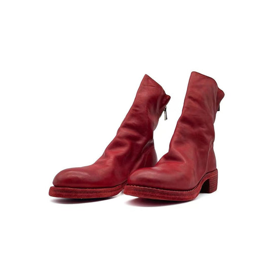GUIDI 788Z Red Horse Grain Back Zip Leather Women's Boots - SHENGLI ROAD MARKET