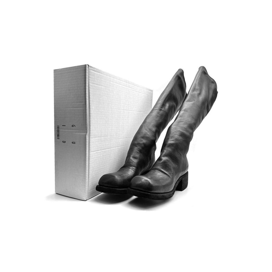 GUIDI 90810 Square Toe Back Zip Knee - high Leather Boots - SHENGLI ROAD MARKET