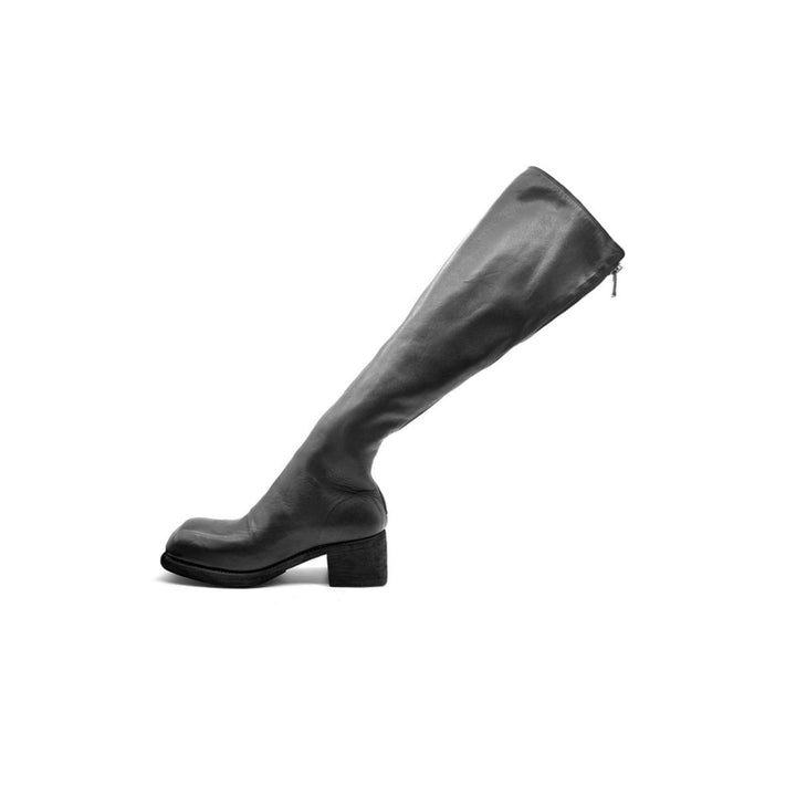 GUIDI 90810 Square Toe Back Zip Knee - high Leather Boots - SHENGLI ROAD MARKET