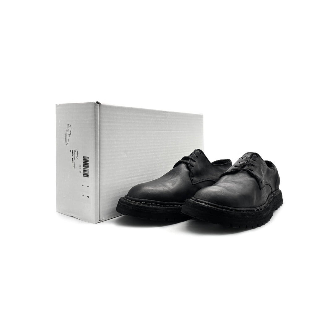 GUIDI 9920VN Soft Horse Leather Classic Long Lace - up Derby Shoes - SHENGLI ROAD MARKET