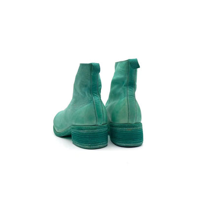 GUIDI Green Soft Horse Grain PL1 Front Zip Leather Women's Boots - SHENGLI ROAD MARKET