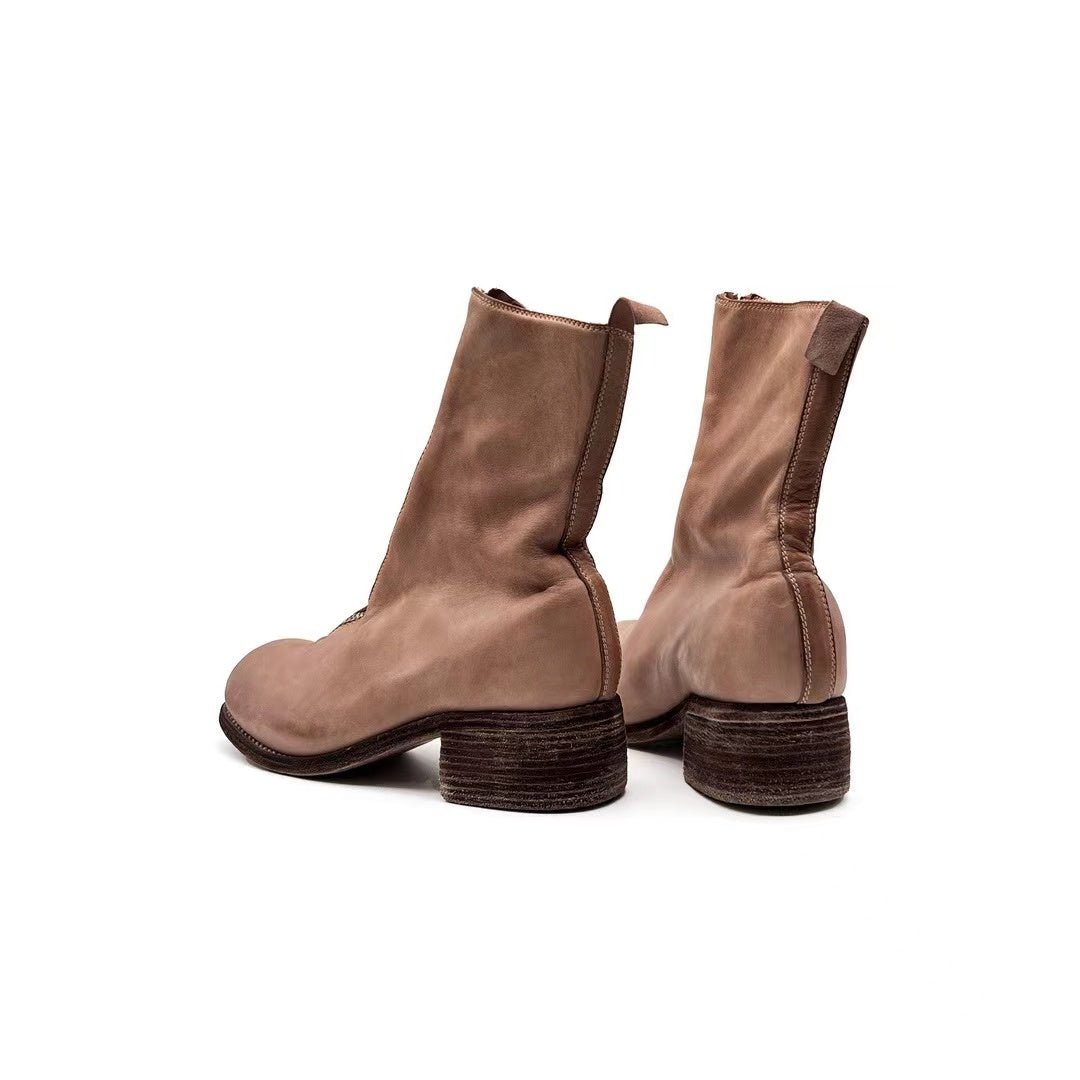 GUIDI PL2 Horse Full Grain Front Zip Women's Leather Boots - SHENGLI ROAD MARKET