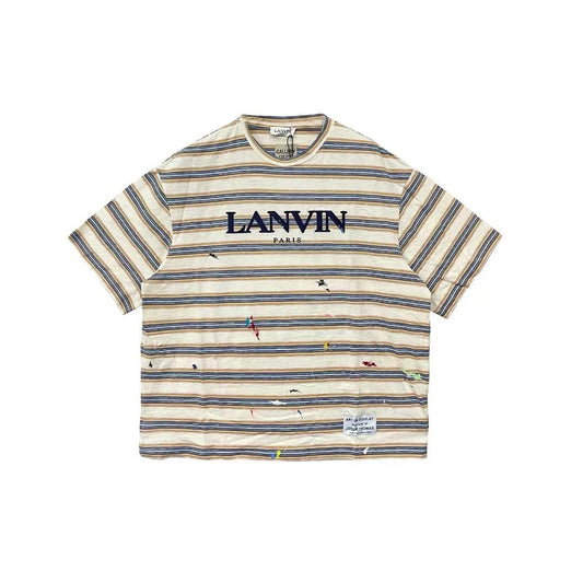 Lanvin Gallery Dept. Multicolor Striped Short Sleeve Tee - SHENGLI ROAD MARKET