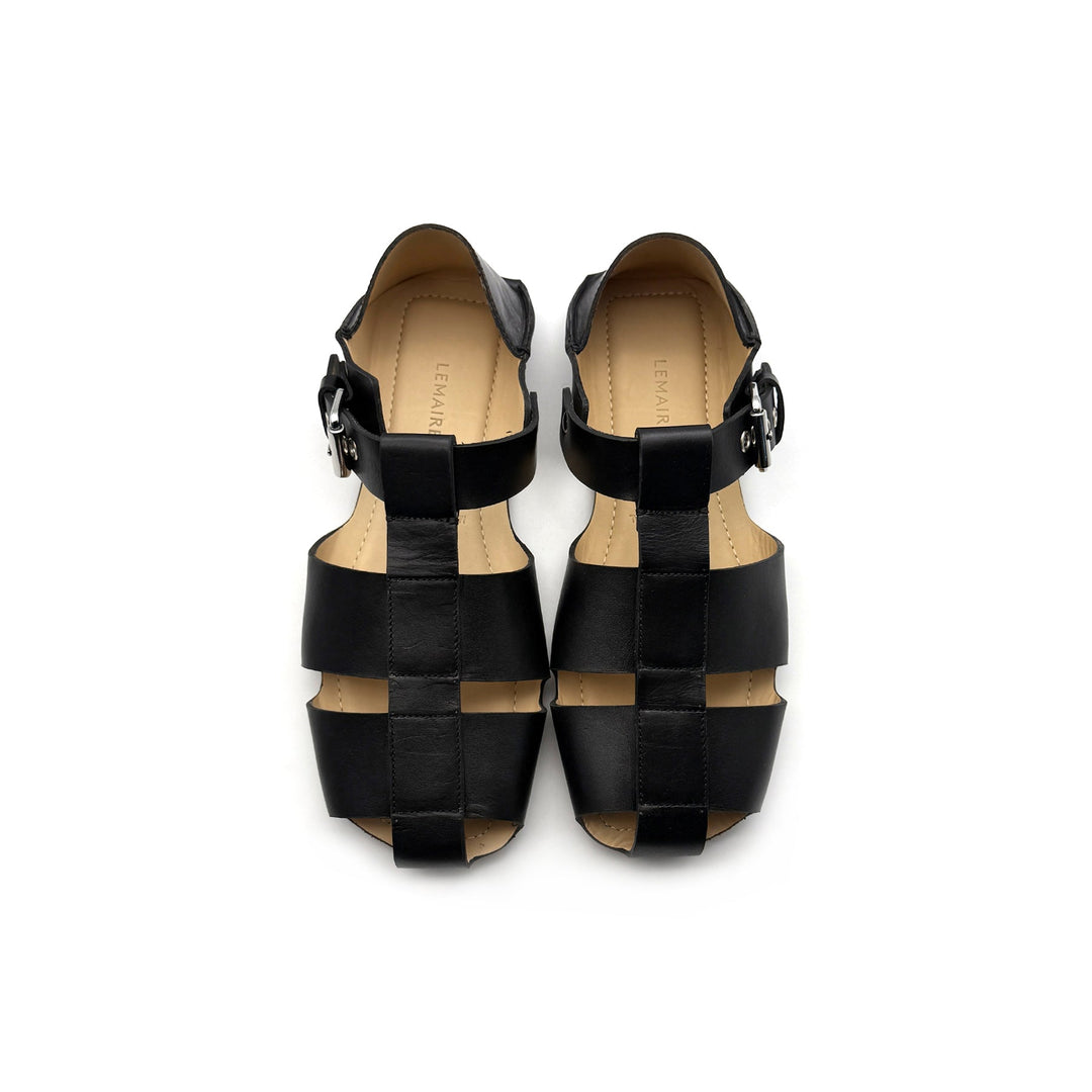 Lemaire Black Fisherman Slip On Sandals - SHENGLI ROAD MARKET