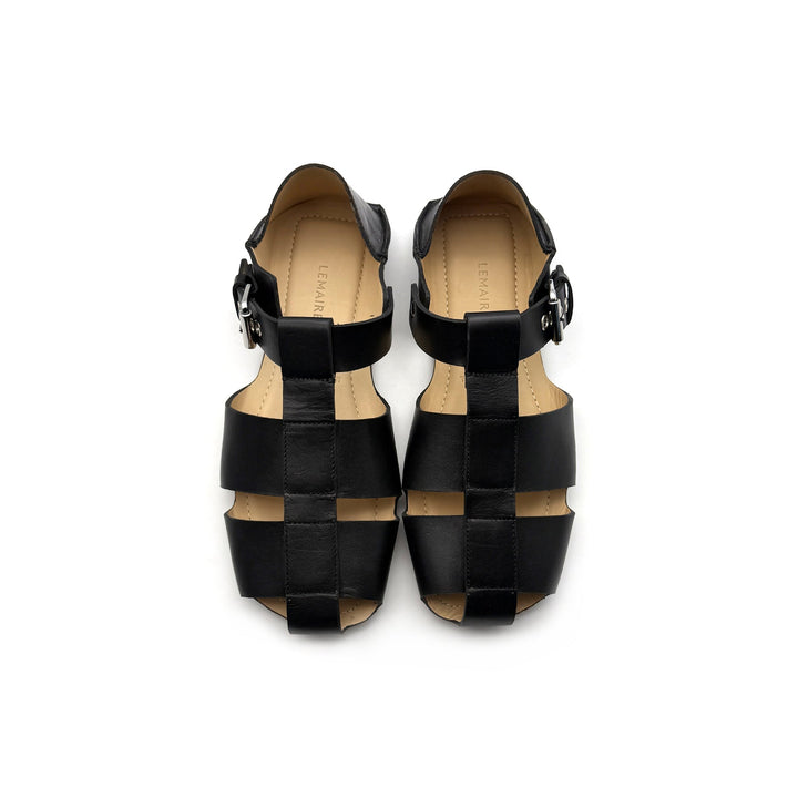 Lemaire Black Fisherman Slip On Sandals - SHENGLI ROAD MARKET