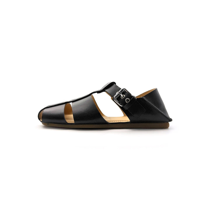 Lemaire Black Fisherman Slip On Sandals - SHENGLI ROAD MARKET