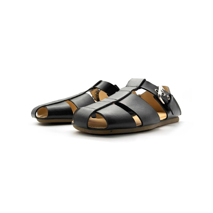Lemaire Black Fisherman Slip On Sandals - SHENGLI ROAD MARKET