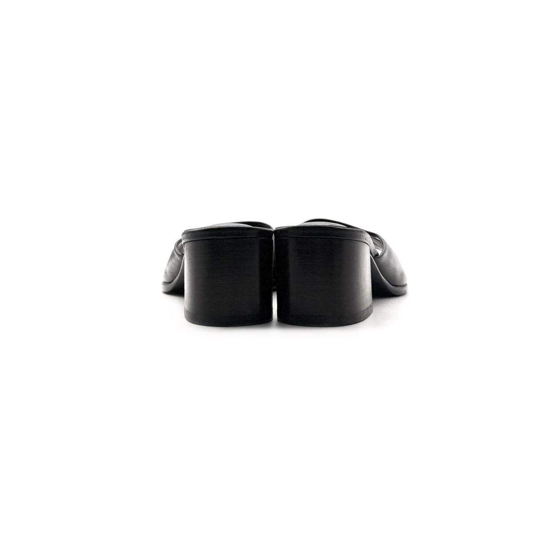 Lemaire Black Square Heeled Mules 55 - SHENGLI ROAD MARKET