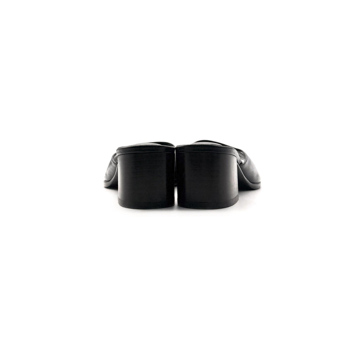 Lemaire Black Square Heeled Mules 55 - SHENGLI ROAD MARKET