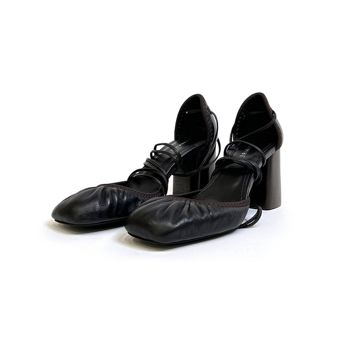 Lemaire Leather Lace-Up Ballet Heels - SHENGLI ROAD MARKET