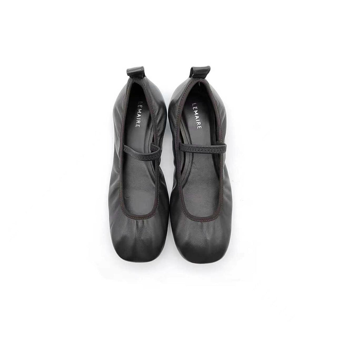 Lemaire Leather Mary Jane Ballet Flats - SHENGLI ROAD MARKET