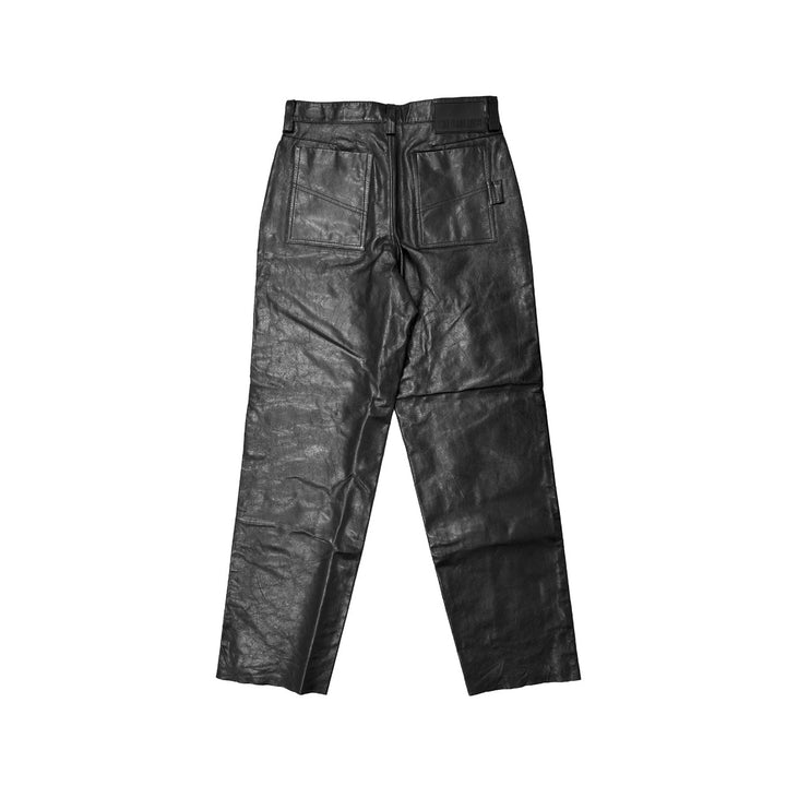 LOUIS GABRIEL NOUCHI Black Leather Chino Pants - SHENGLI ROAD MARKET
