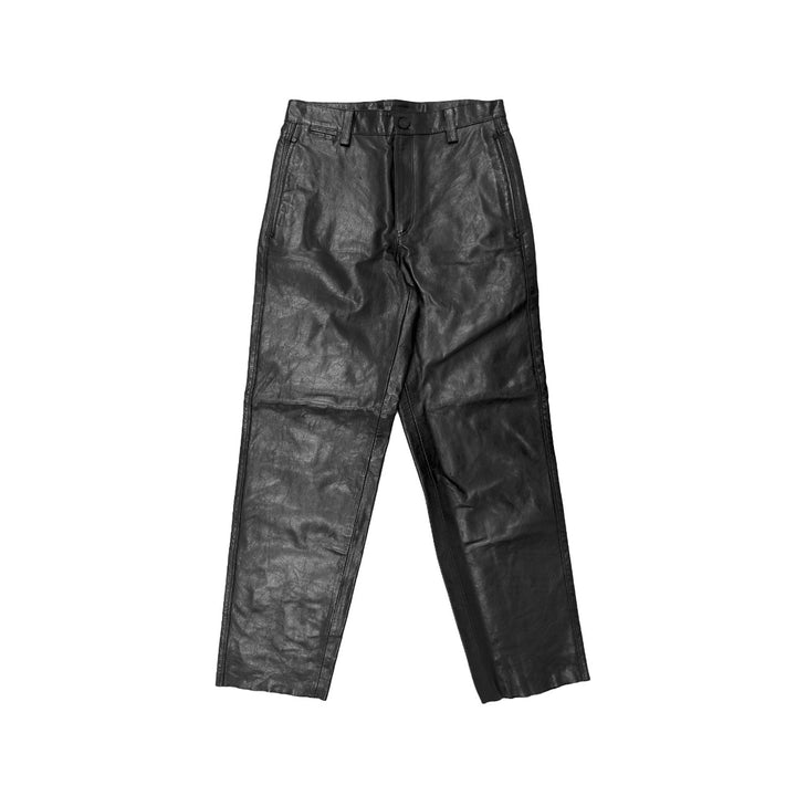 LOUIS GABRIEL NOUCHI Black Leather Chino Pants - SHENGLI ROAD MARKET