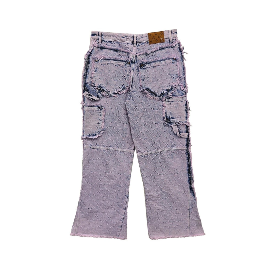 Louis Vuitton Frayed Monogram Double Knee Carpenter Pants - SHENGLI ROAD MARKET